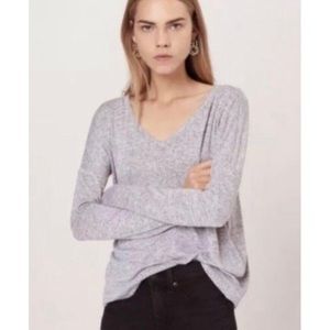 Rag & Bone Grey Heathered V Neck Sweater